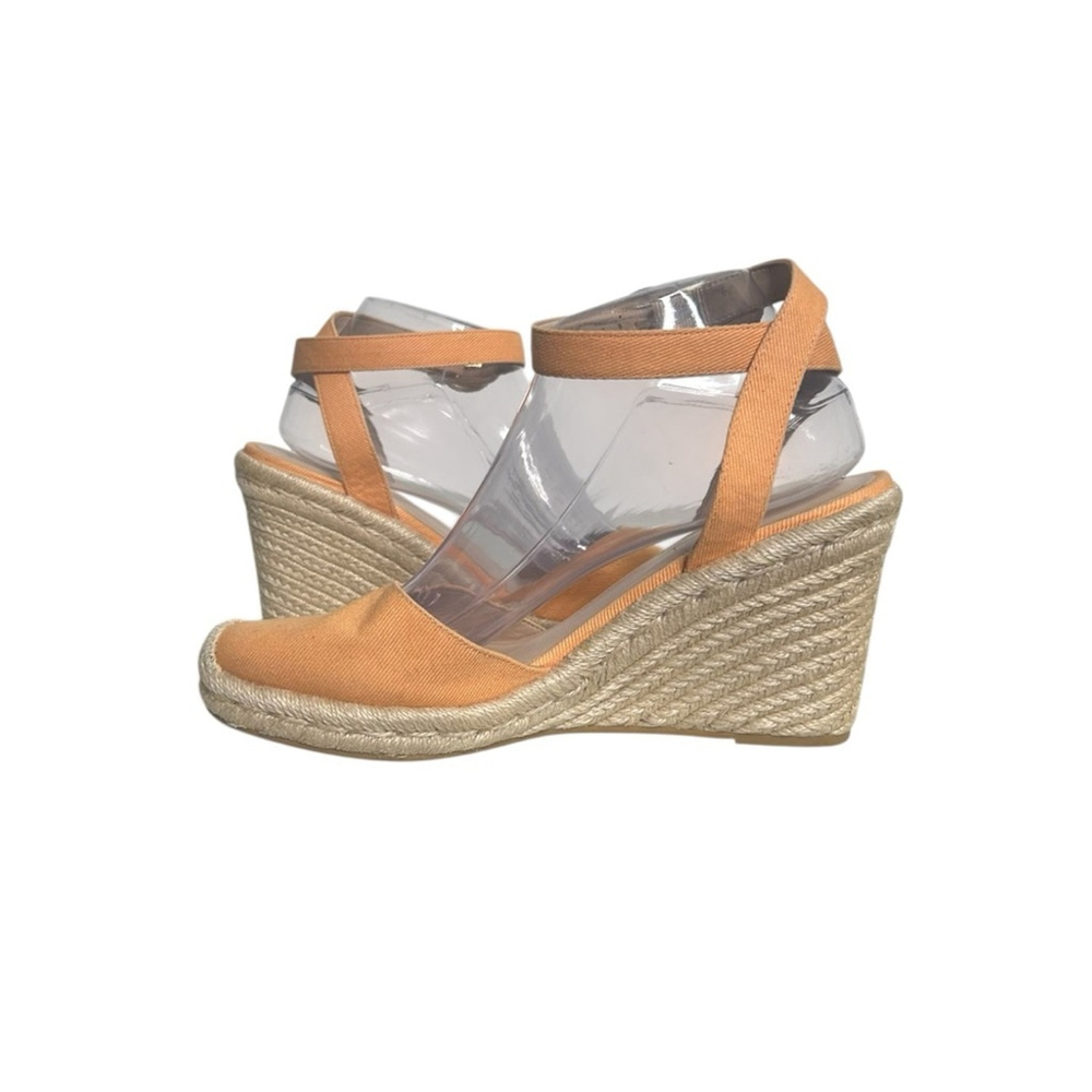 Stuart Weitzman Mango Orange Summer Jute Espadrille Wedge Sandal Women’s Size 9 - Picture 4 of 15